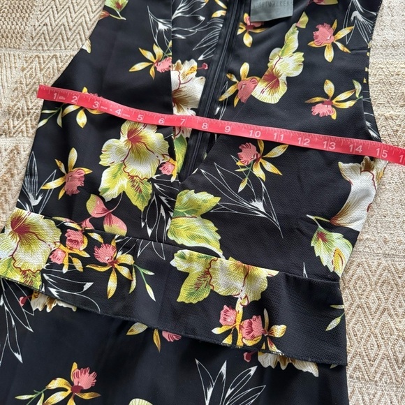 NightWalker Black Floral Low Cut Mini Dress - Picture 3 of 6